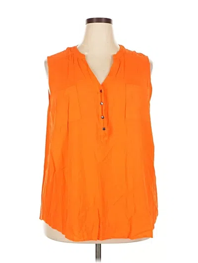 Pre-owned Torrid Sleeveless Button Down Shirt In Orange