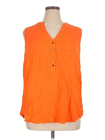 Pre-owned Torrid Sleeveless Button Down Shirt In Orange