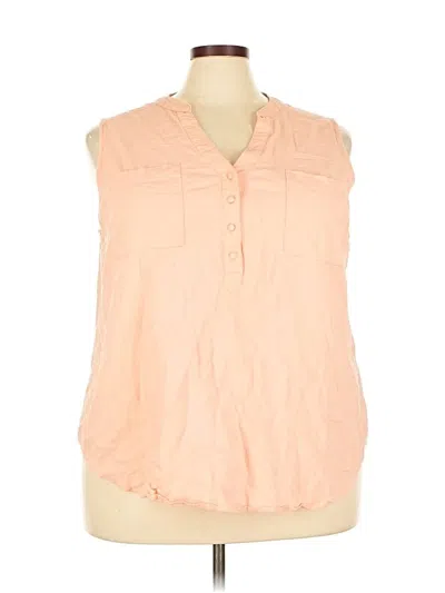 Pre-owned Torrid Sleeveless Button Down Shirt In Pink