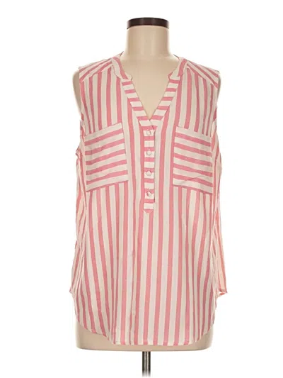 Pre-owned Torrid Sleeveless Button Down Shirt In Pink