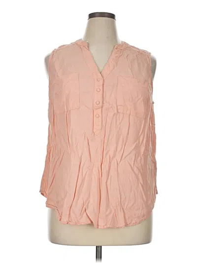 Pre-owned Torrid Sleeveless Button Down Shirt In Pink