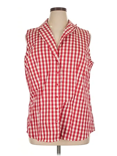 Torrid Sleeveless Button Down Shirt In Red