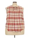 Torrid Sleeveless Button Down Shirt In Red