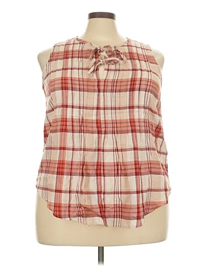 Torrid Sleeveless Button Down Shirt In Red