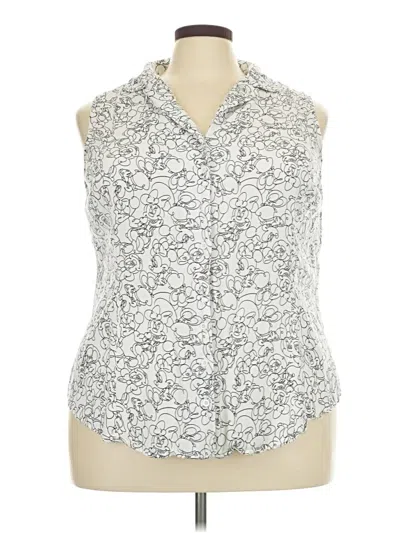 Pre-owned Torrid Sleeveless Button Down Shirt In Silver