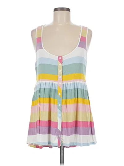 Pre-owned Torrid Sleeveless Button Down Shirt In White
