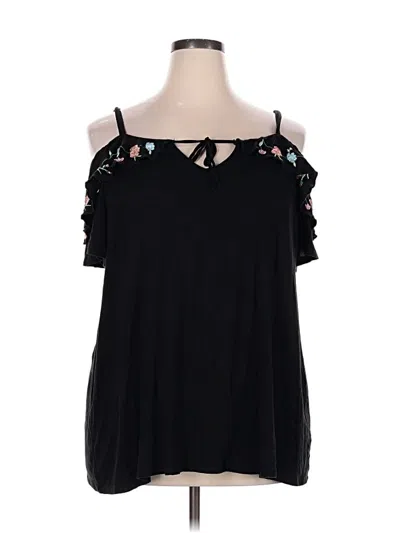 Pre-owned Torrid Sleeveless Top Black Cold Shoulder Neckline Tops