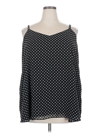 Pre-owned Torrid Sleeveless Top Black Polka Dots Pattern Cold Shoulder Neckline Tops