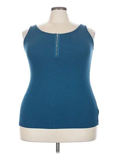 Pre-owned Torrid Sleeveless Top Blue Keyhole Neckline Tops