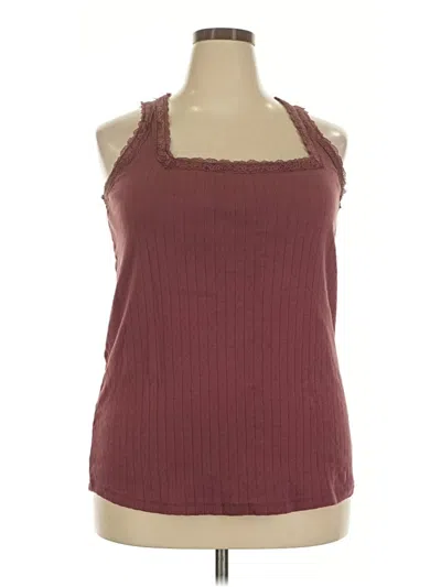 Pre-owned Torrid Sleeveless Top Burgundy Halter Neckline Tops