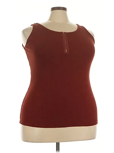 Pre-owned Torrid Sleeveless Top Burgundy Keyhole Neckline Tops