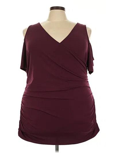 Pre-owned Torrid Sleeveless Top Burgundy One Shoulder Neckline Tops