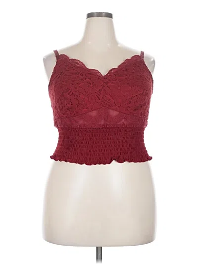 Pre-owned Torrid Sleeveless Top Burgundy Sweetheart Neckline Tops