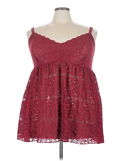Pre-owned Torrid Sleeveless Top Burgundy Sweetheart Neckline Tops