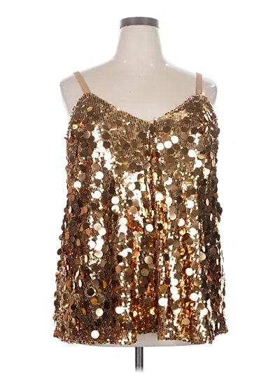 Torrid Sleeveless Top Gold Strapless Neckline Tops