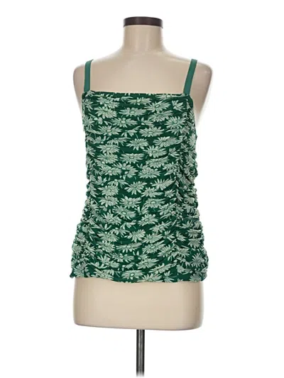 Torrid Sleeveless Top Green Halter Neckline Tops In Multi