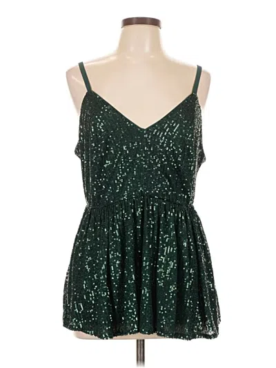 Pre-owned Torrid Sleeveless Top Green Plunge Neckline Tops