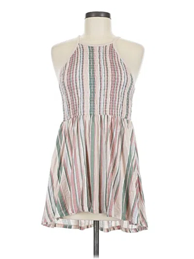 Torrid Sleeveless Top Green Stripes Pattern Halter Neckline Tops