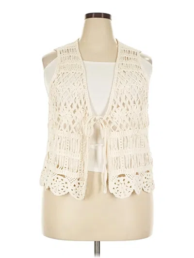 Torrid Sleeveless Top Ivory Plunge Neckline Tops