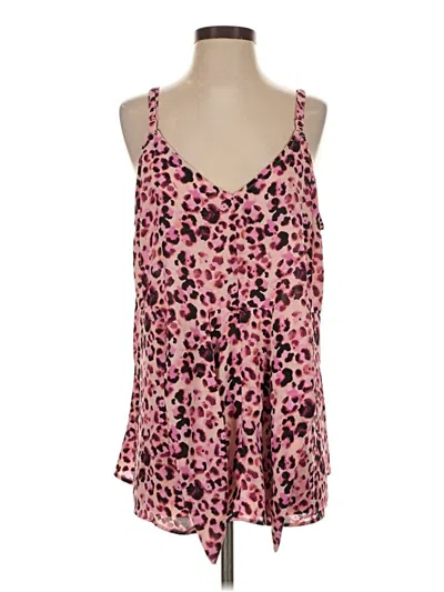 Pre-owned Torrid Sleeveless Top Pink Plunge Neckline Tops