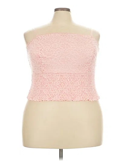 Pre-owned Torrid Sleeveless Top Pink Strapless Neckline Tops