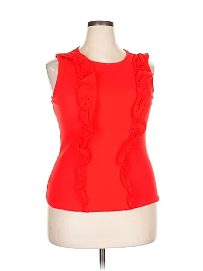 Pre-owned Torrid Sleeveless Top Red Ruffles Neckline Tops