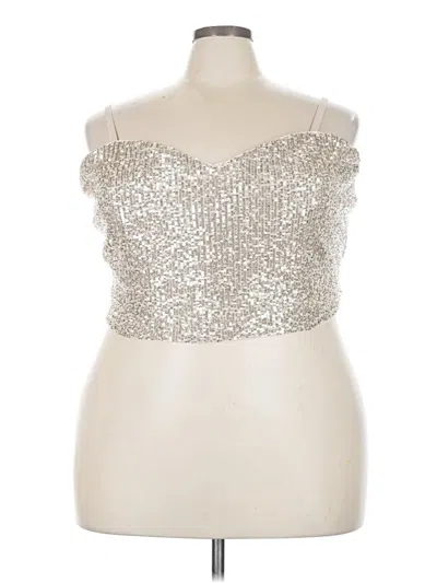 Torrid Sleeveless Top Silver Strapless Neckline Tops