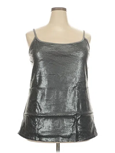 Torrid Sleeveless Top Silver Strapless Neckline Tops In Gray
