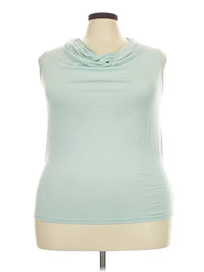 Pre-owned Torrid Sleeveless Top Teal Cowl Neck Tops In Blue