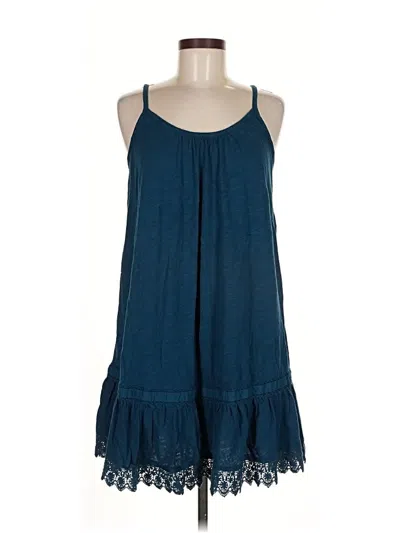 Pre-owned Torrid Sleeveless Top Teal Halter Neckline Tops In Blue