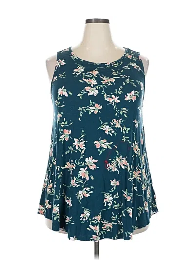 Pre-owned Torrid Sleeveless Top Teal Halter Neckline Tops In Blue