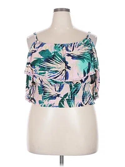 Pre-owned Torrid Sleeveless Top Teal Strapless Neckline Tops
