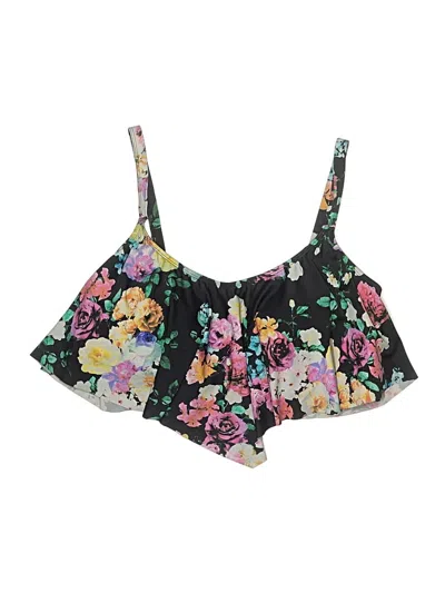 Pre-owned Torrid Swimsuit Top Black Floral Pattern Swimwear