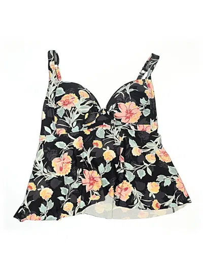 Pre-owned Torrid Swimsuit Top Black Floral Pattern Swimwear