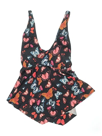 Pre-owned Torrid Swimsuit Top Black Floral Pattern Swimwear