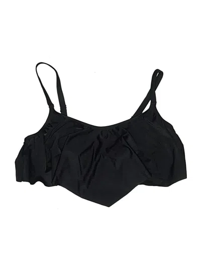 Pre-owned Torrid Swimsuit Top Black Solid Pattern Swimwear