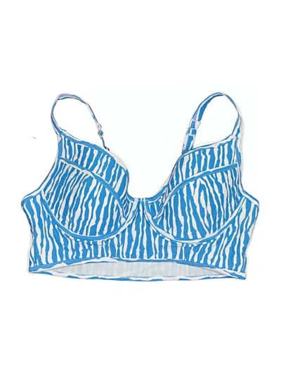 Pre-owned Torrid Swimsuit Top Blue Print Pattern Swimwear