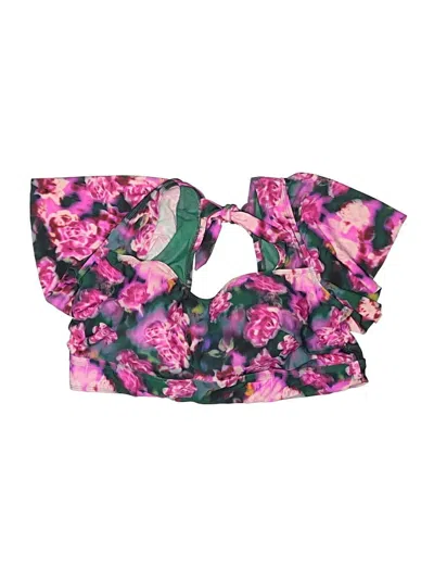 Pre-owned Torrid Swimsuit Top Pink Floral Pattern Swimwear