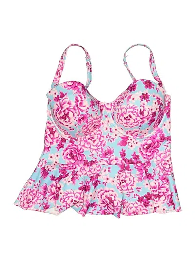 Pre-owned Torrid Swimsuit Top Pink Floral Pattern Swimwear