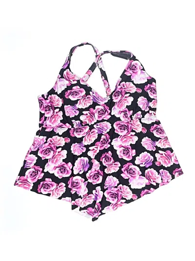 Pre-owned Torrid Swimsuit Top Pink Floral Pattern Swimwear