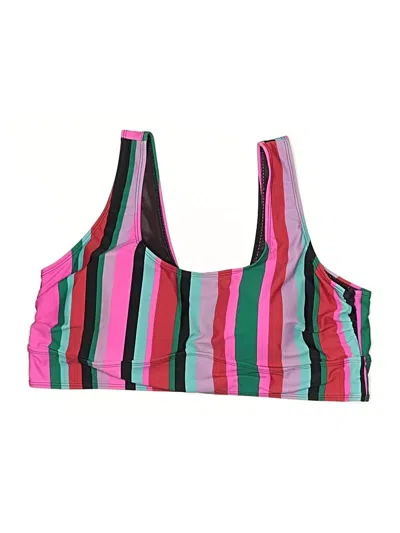 Pre-owned Torrid Swimsuit Top Pink Stripes Pattern Swimwear