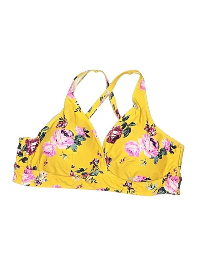 Pre-owned Torrid Swimsuit Top Yellow Floral Pattern Swimwear