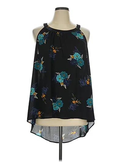 Torrid Tank Top Black Halter Neckline Tops In Blue