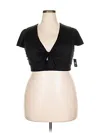 Torrid Tank Top Black Plunge Neckline Tops In Black