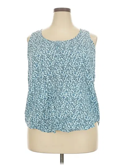 Pre-owned Torrid Tank Top Blue Cold Shoulder Neckline Tops