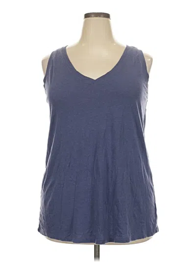 Pre-owned Torrid Tank Top Blue Cold Shoulder Neckline Tops