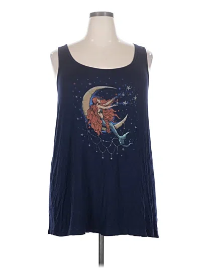Pre-owned Torrid Tank Top Blue Halter Neckline Tops