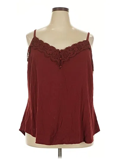 Pre-owned Torrid Tank Top Burgundy Cold Shoulder Neckline Tops