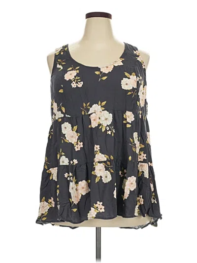 Pre-owned Torrid Tank Top Gray Cold Shoulder Neckline Tops