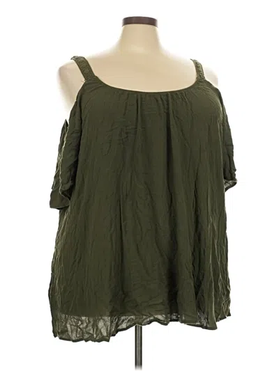 Pre-owned Torrid Tank Top Green Cold Shoulder Neckline Tops
